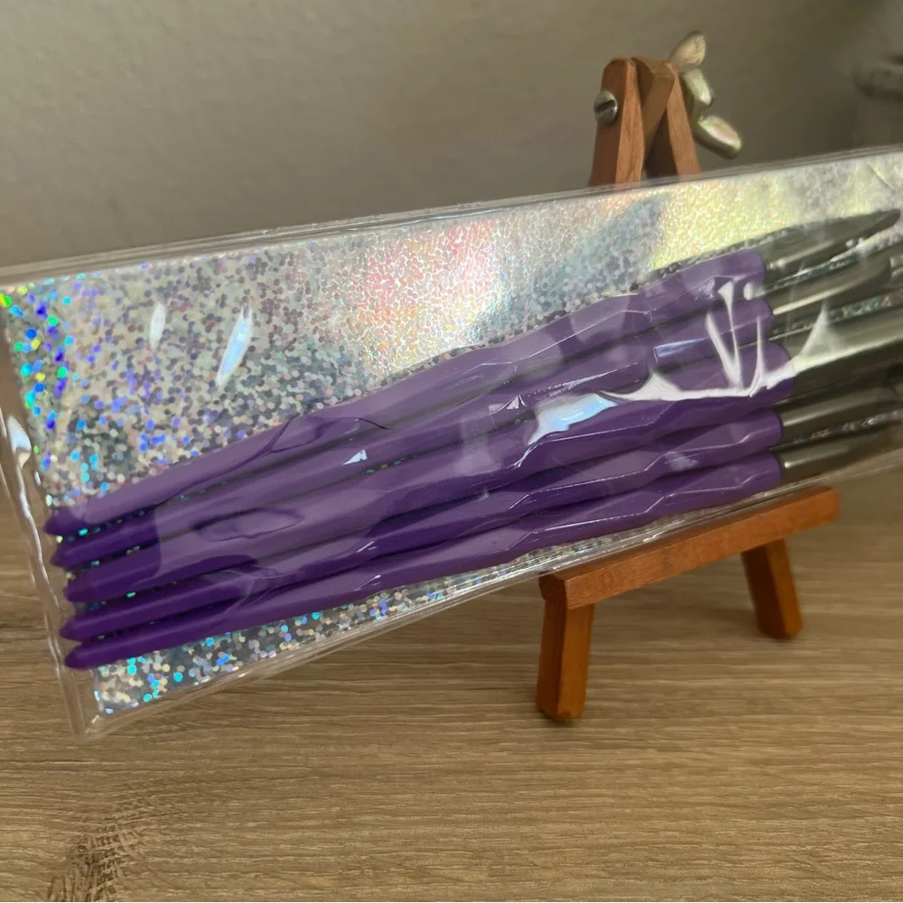 Purple Makeup Brush Set w/ Case | Face & Eye Brushes | New Unbranded